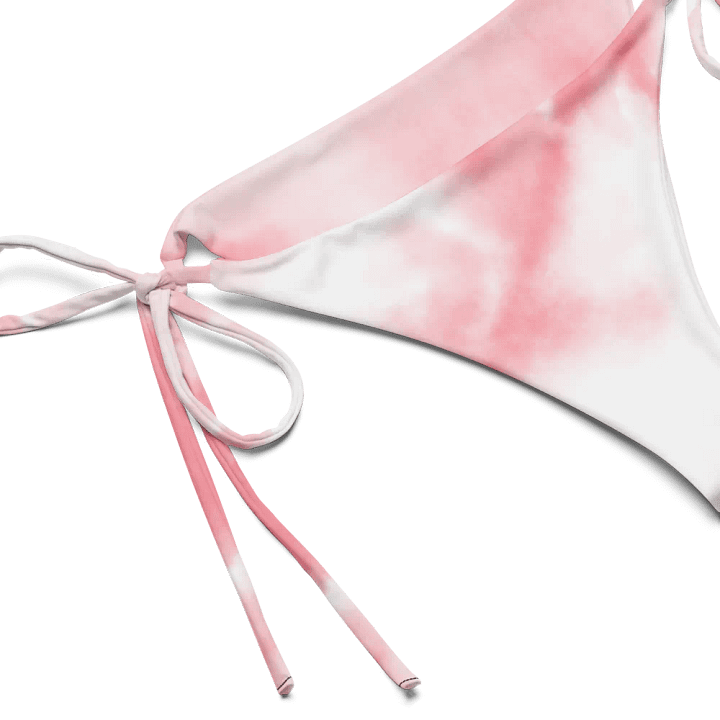Pastel Pink and White Tie-Dye | String Bikini BOTTOM – BOURNE to Cape Cod™ | Pink Logos product image (2)