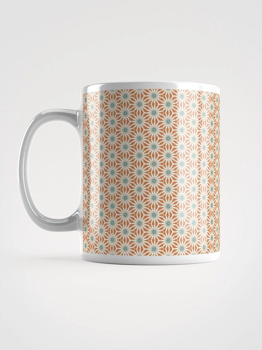 Orange Turquoise & Cream Floral Ceramic Mug product image (1)