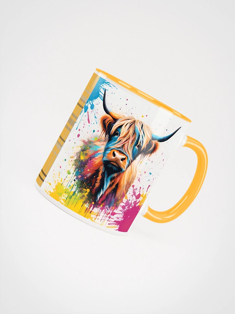 Multi Coloured Paint Splash Highland Cow Mug product image (5)