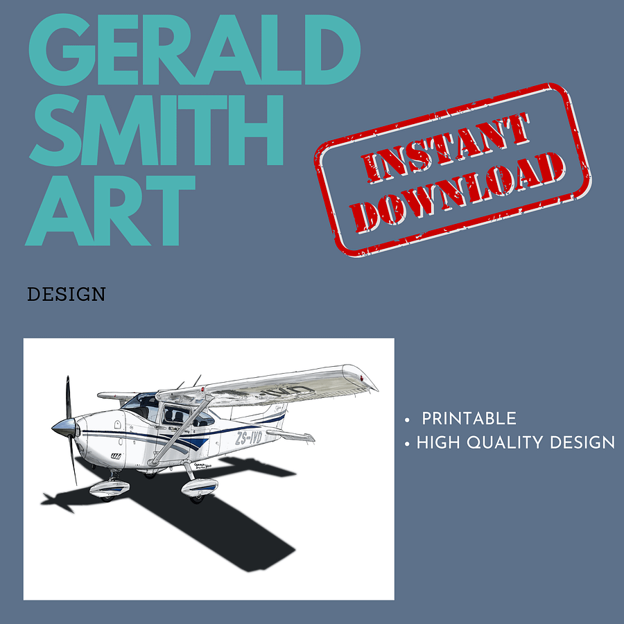 Cessna 182 Printable Instant Download Aviation Art Pilot Gift product image (2)