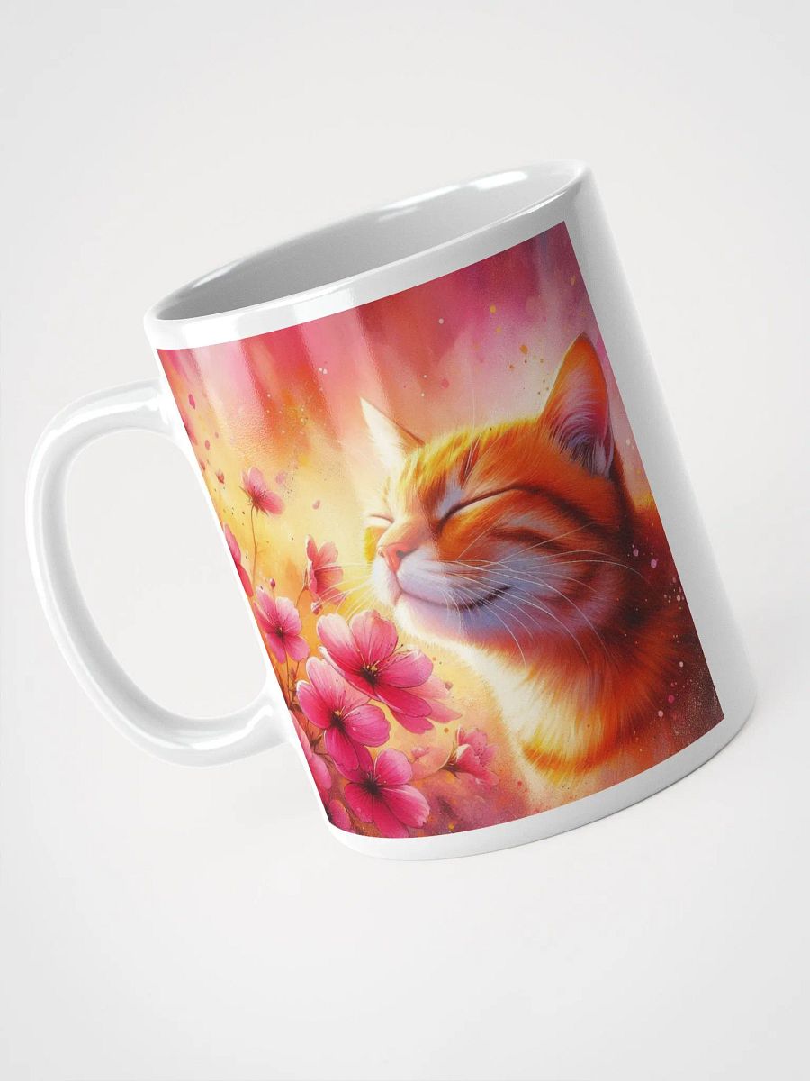 Dreamy Cat Serenity #Stylish Glossy White Mug product image (3)