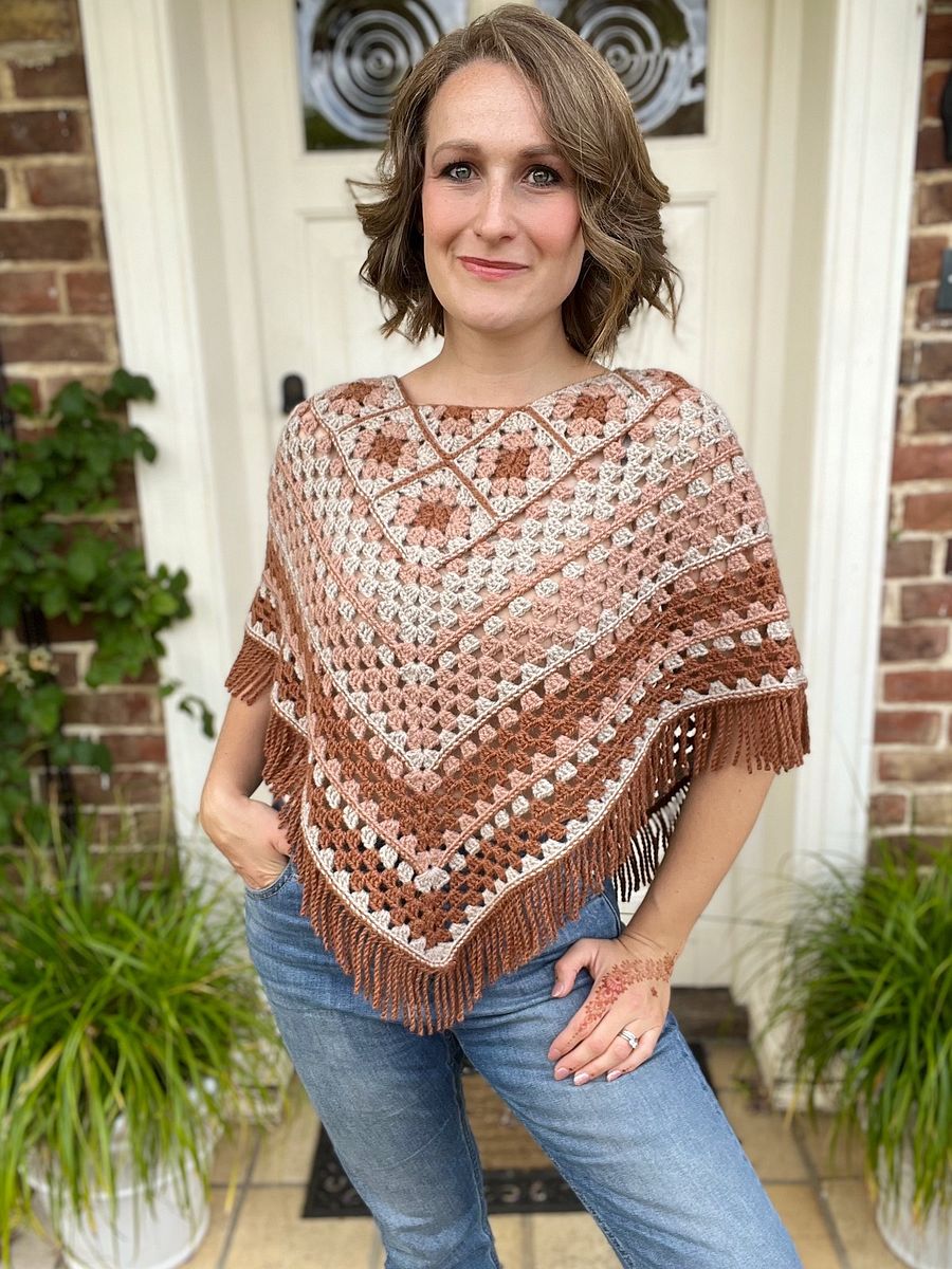 FRANNY GRANNY PONCHO CROCHET PATTERN WITH OPTIONAL SLEEVES product image (7)