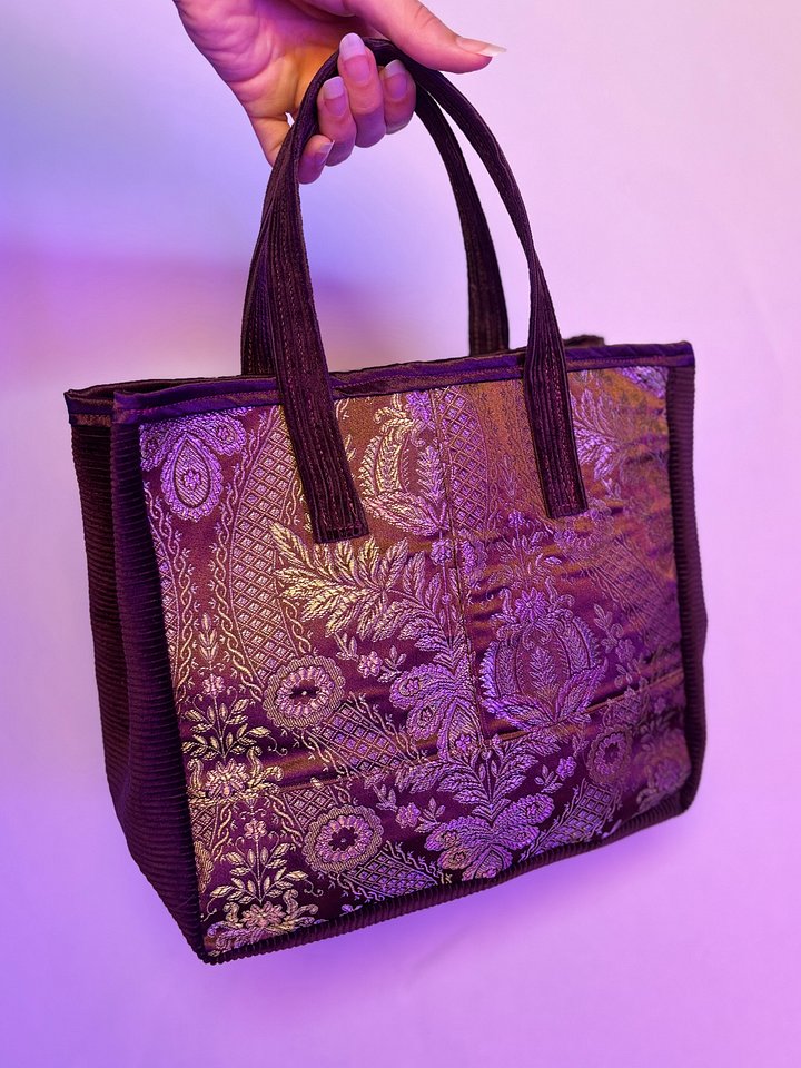 Medium Franken Purse (Floral Coper Gold and Purple) product image (1)