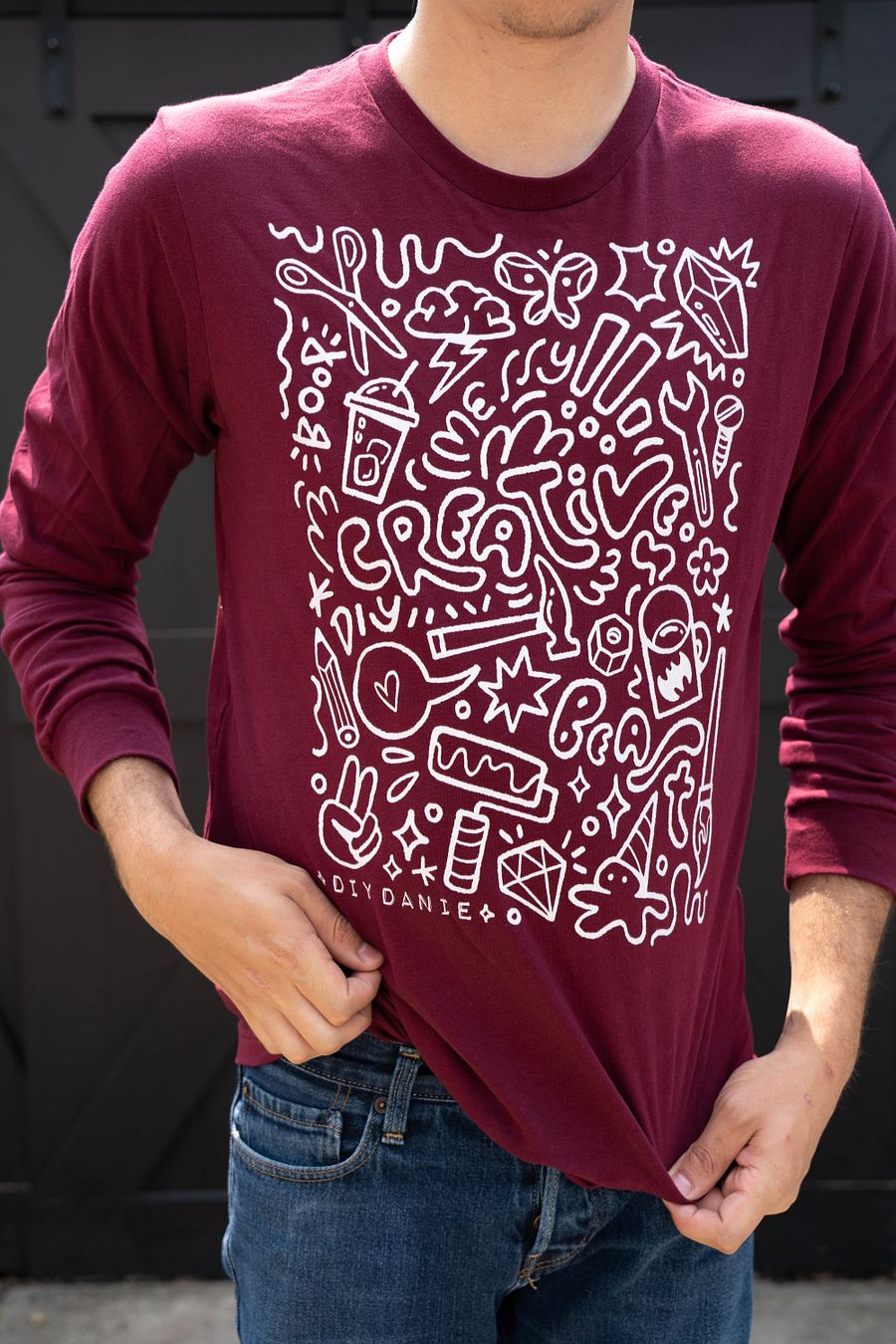 CREATIVE CHAOS LONG SLEEVE - White txt product image (4)
