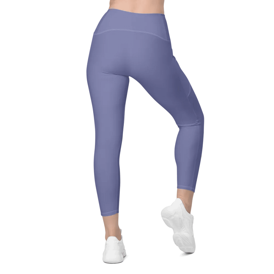 Plain Purple Soft Summer Women's High Waisted Premium Crossover Leggings with Pockets by Treasure Pie product image (3)