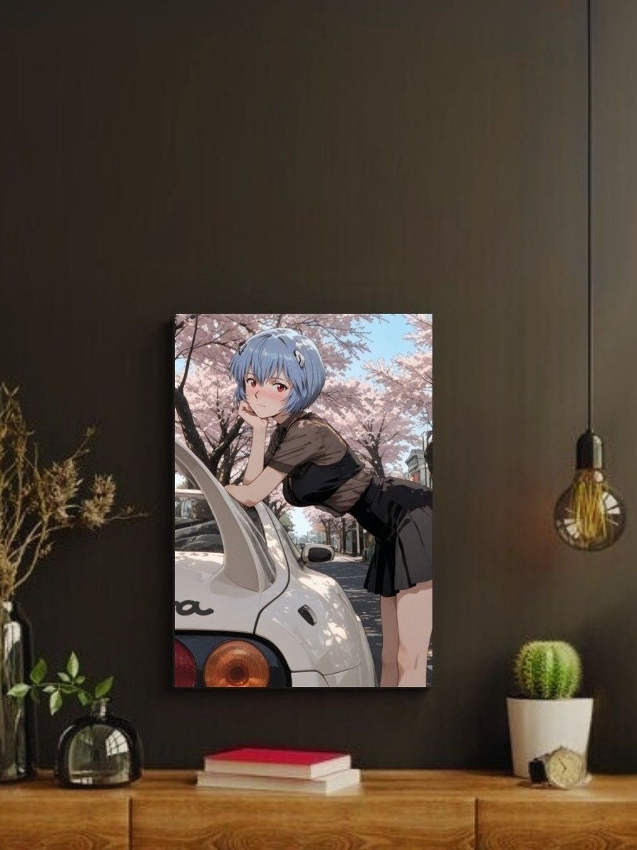 Evangelion Rei Ayanami Supra Cherry Blossom – Glossy 8x10 Metal Print product image (2)