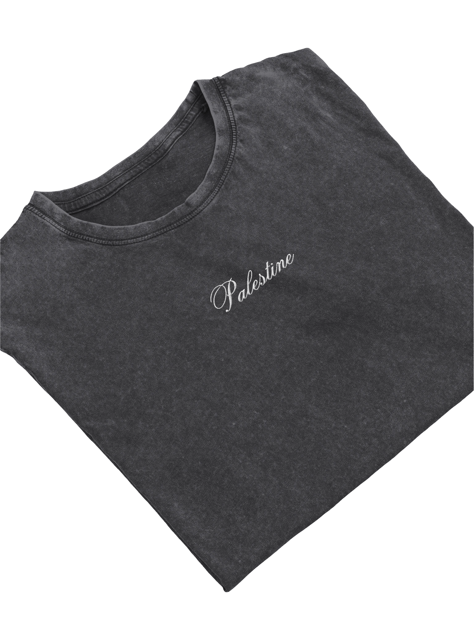 Palestine Calligraphy Embroidered Husky Denim T-Shirt product image (3)