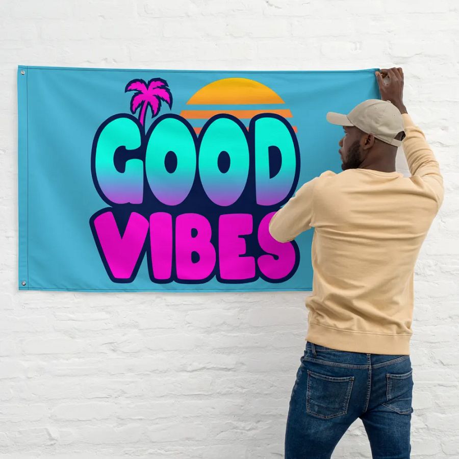 GOOD VIBES FLAG (BLUE) product image (11)