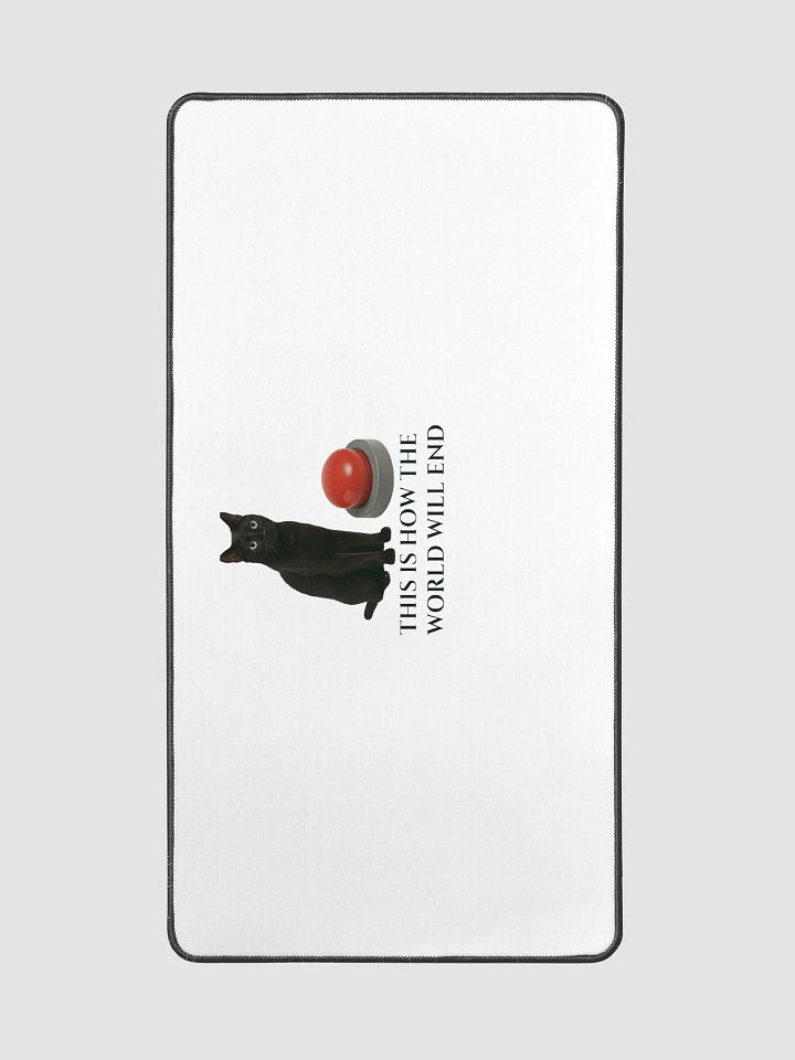 Apocalyptic Cat and Button Desk Mat product image (2)