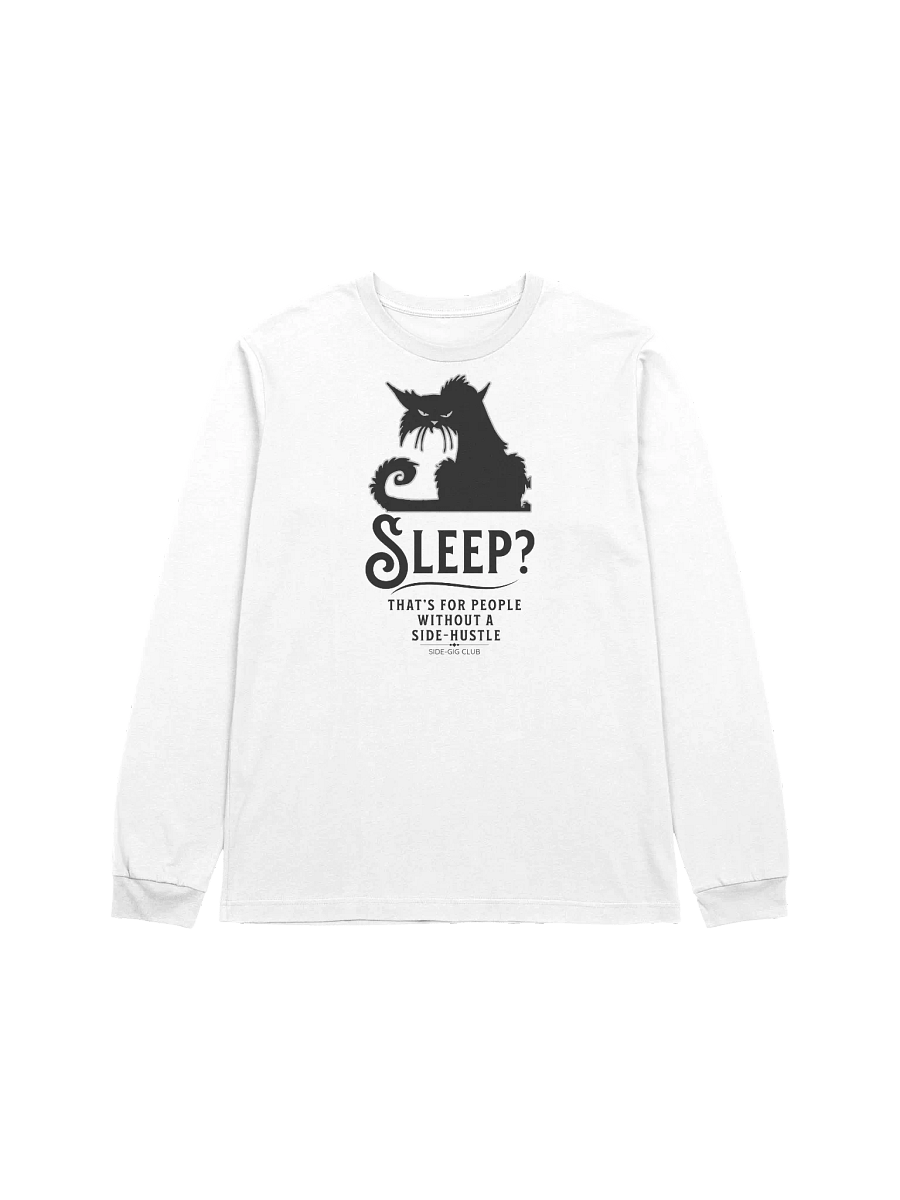 Sleepless Grind: Hustler Cat Long Sleeve Tee in Vivid Black product image (4)