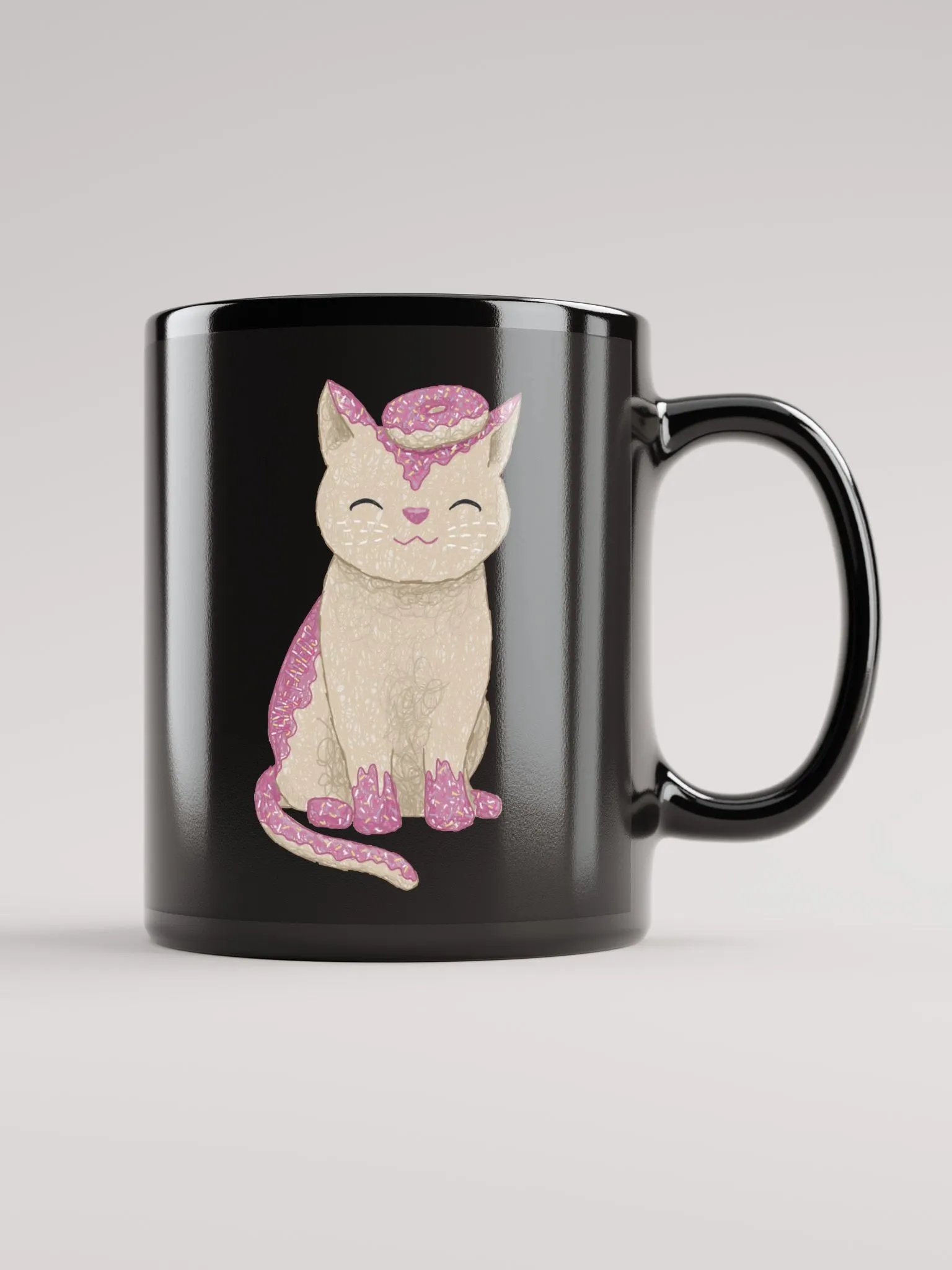 Lottie's Doughnut Cat Black Mug product image (1)
