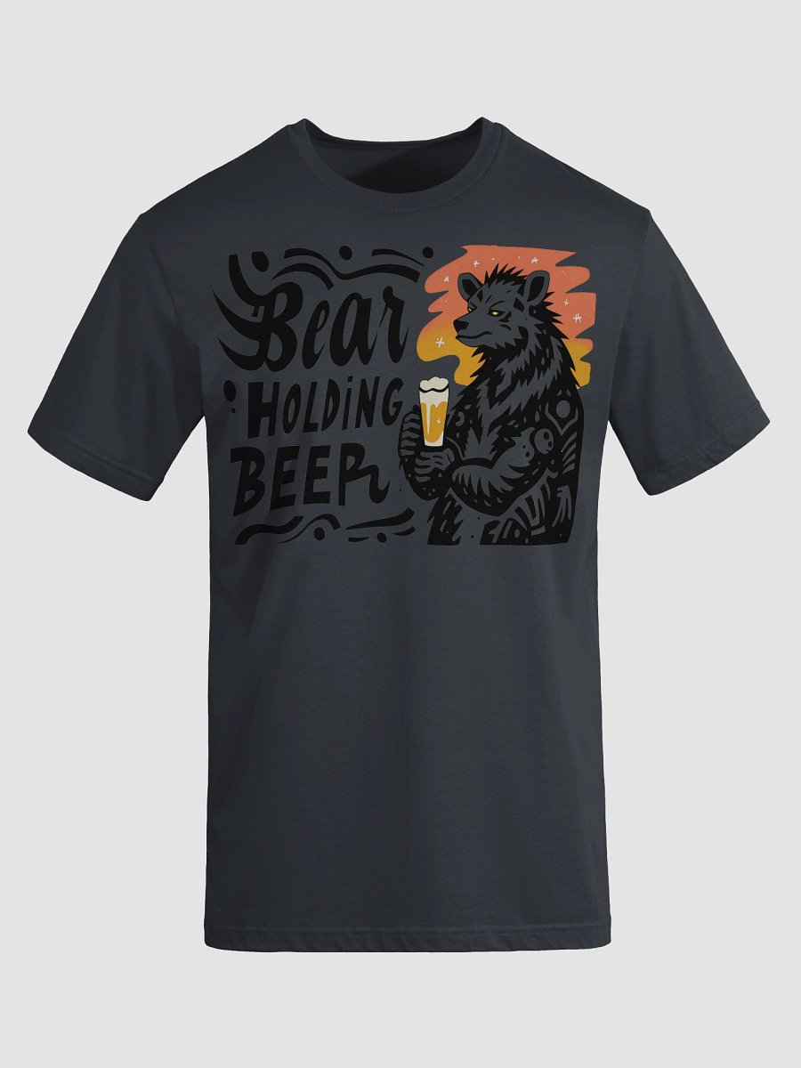 Stylized Bear with Beer Glass | Creative Typography Print Supersoft T-Shirt product image (39)