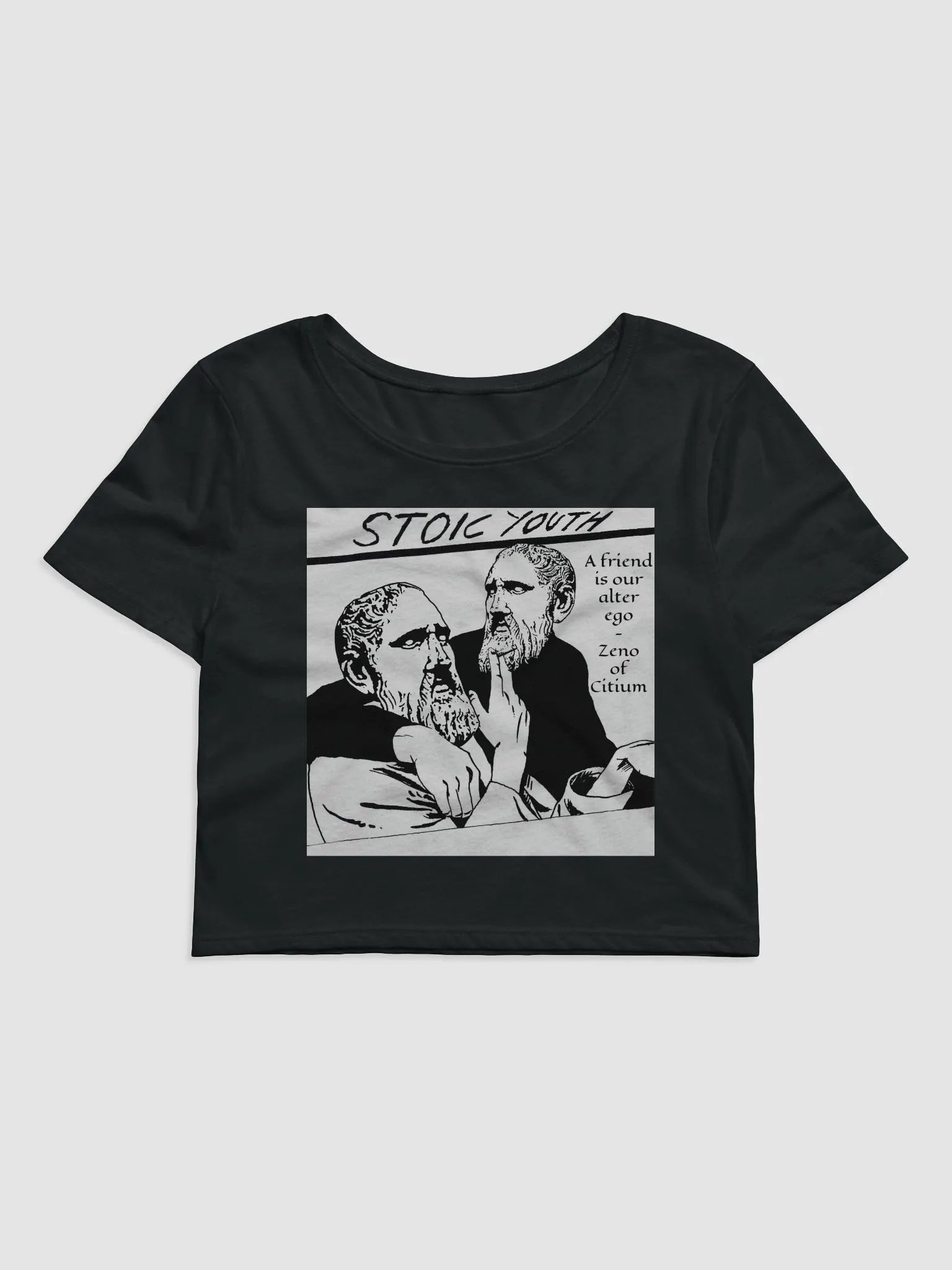 Stoic Youth Zeno of Citium quote Bella+Canvas Women's Crop Baby Tee product image (1)