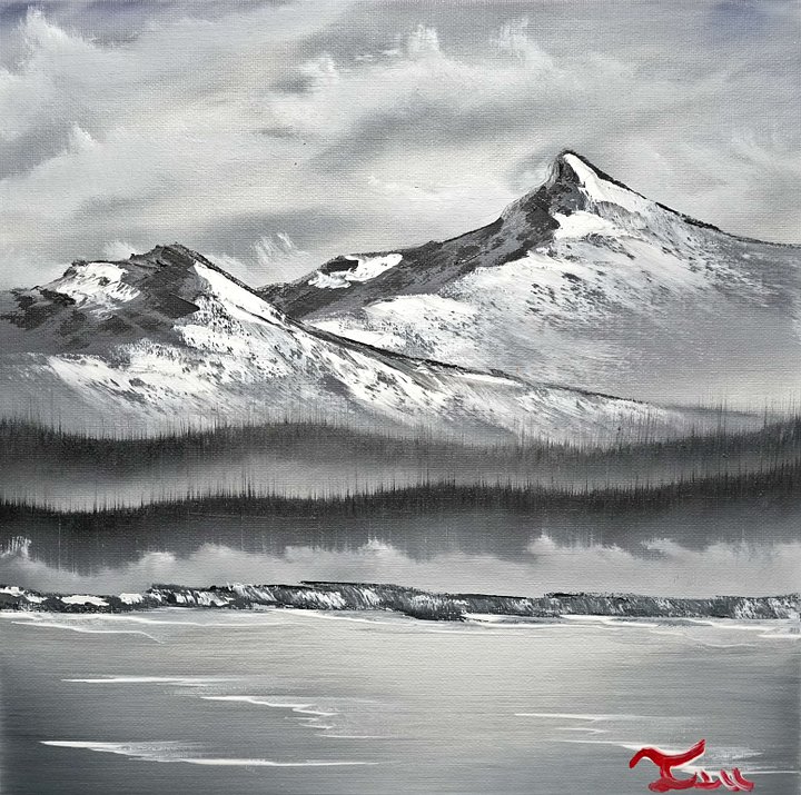The Grey Mountains (Original) 12x12 Canvas product image (1)