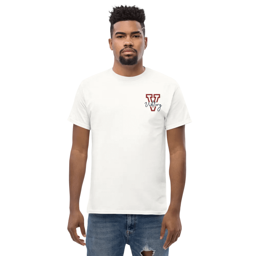 Adult Shirt White (red & blue logo) product image (4)