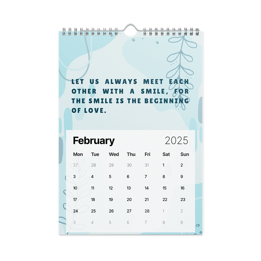 FLORAL INSPIRATIONAL QUOTES WALL CALENDAR 2026 product image (5)