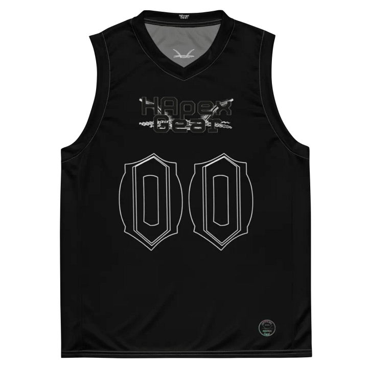 Rover's Morning Glory - Black - Recycled Unisex Basketball Jersey - Black HApex Gear Black Logo product image (2)