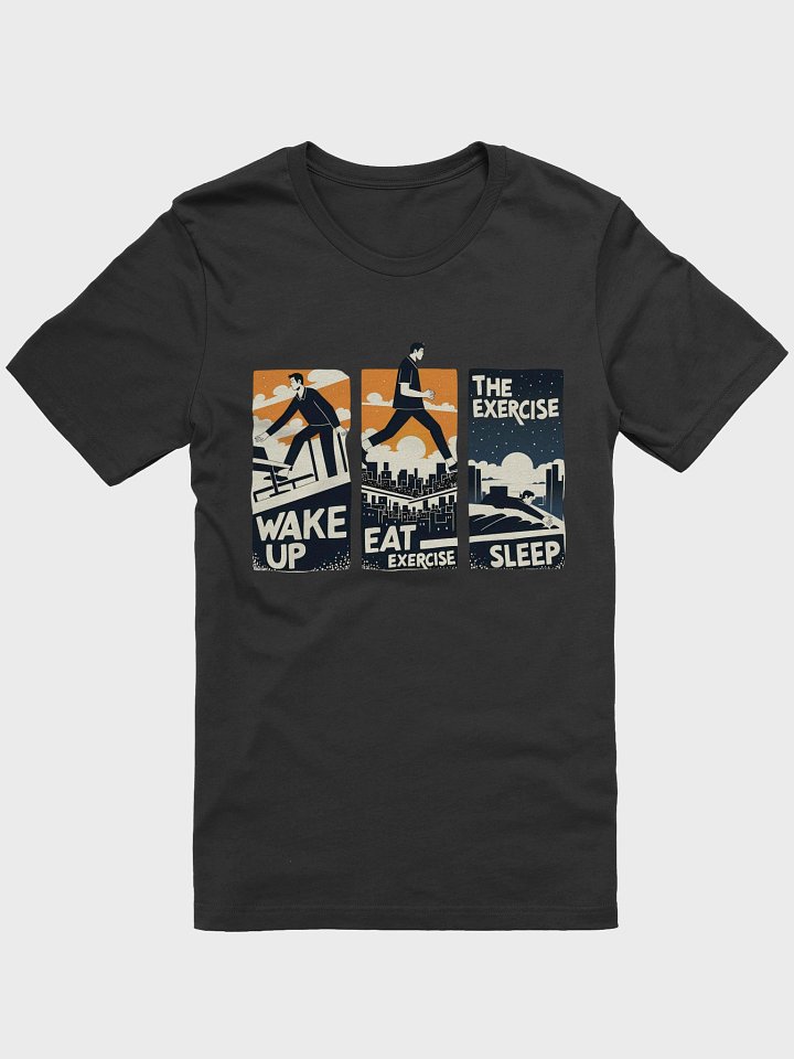 Clean-Line Daily Routine Art | Wake-Eat-Exercise-Sleep Print Soft T-Shirt product image (4)
