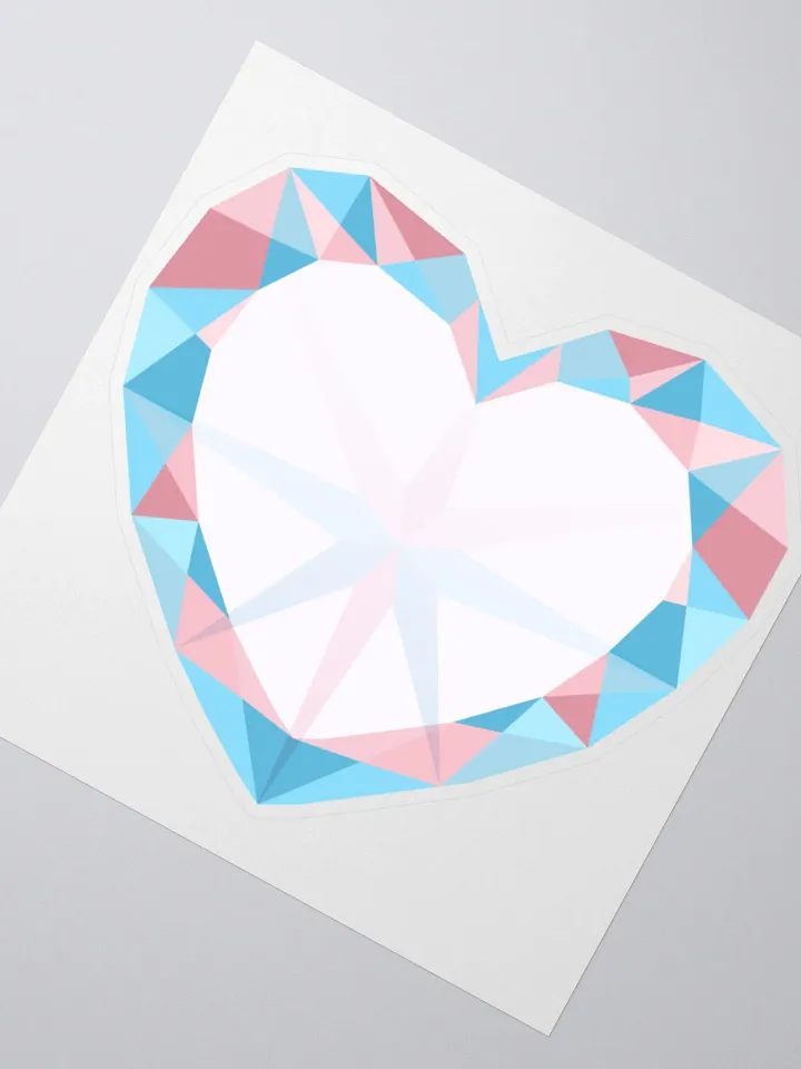 Crystal Pride Heart (Trans Pride) Cut Sticker product image (2)