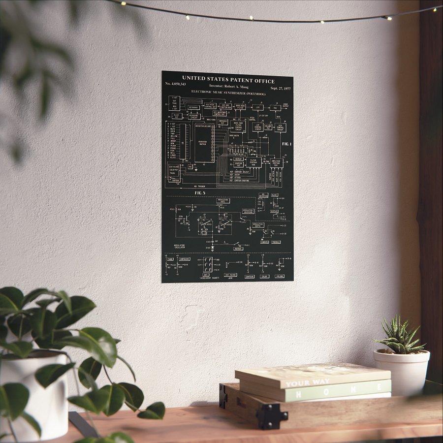 Polymoog Wall Art Poster - Moog Synth Patent 1977 (Vintage Analog Synthesizer) product image (6)