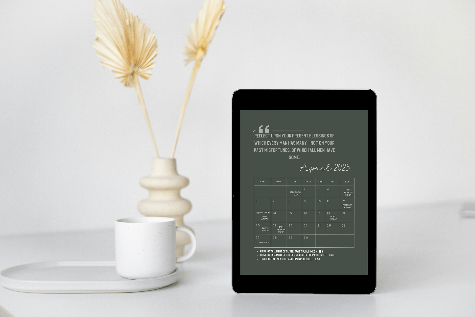 2025 Tablet Wallpaper Calendar: Charles Dickens Quotes product image (4)