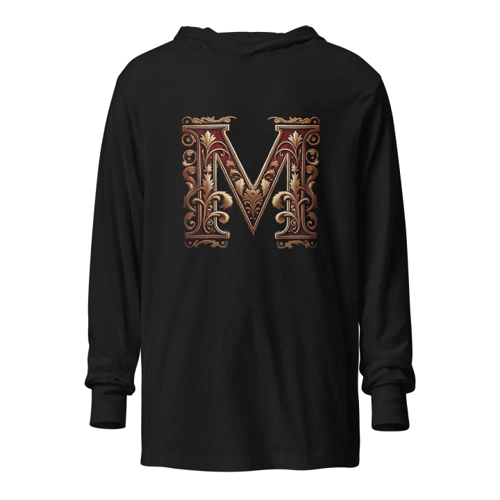 Elegant Floral Letter 'M' Hooded Tee product image (1)