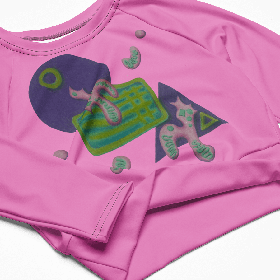 Shape Shenanigans Pink Long Sleeve Crop Top product image (5)