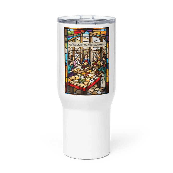 Blessed are the Cheesemakers Stainless Steel travel mug with handle #03 product image (3)