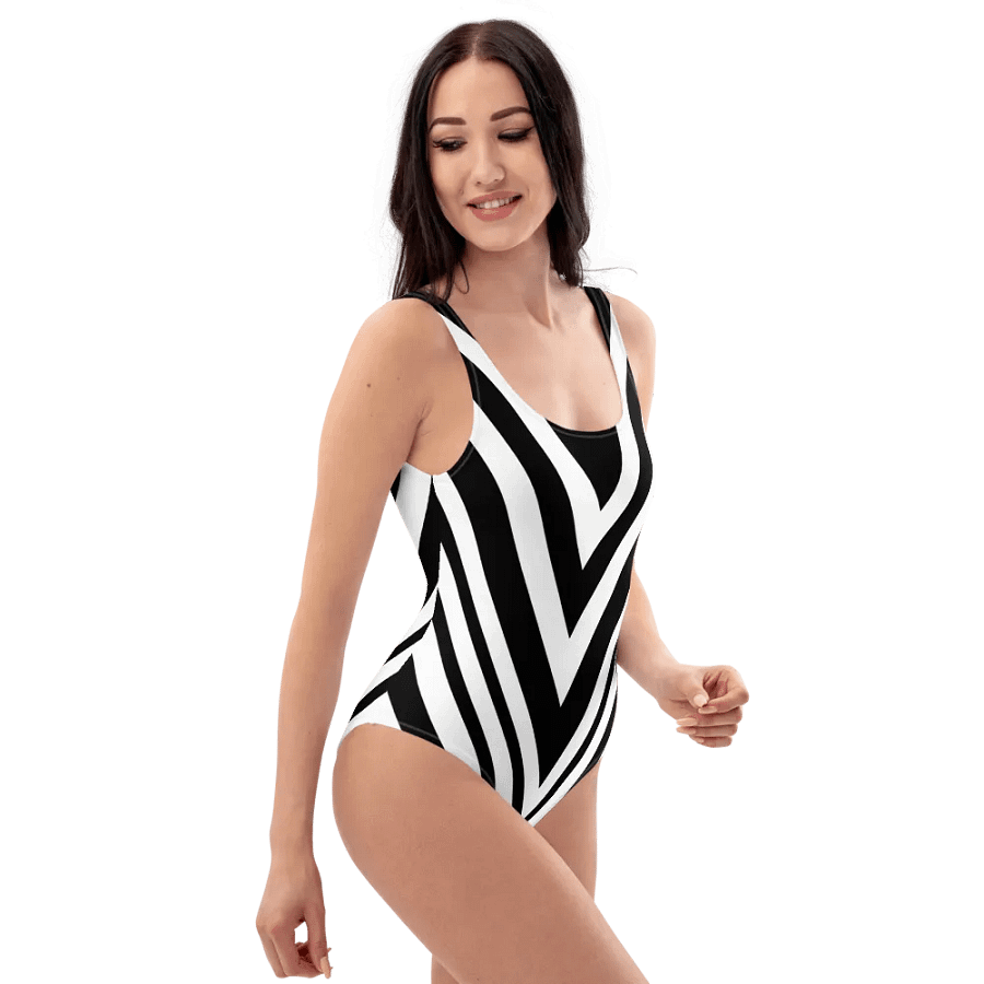 Bold Black and White Stripe Swimsuit product image (8)