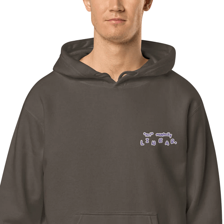 *not* mentally linear (L.C. purple bubble design) embroidered pigment hoodie product image (1)
