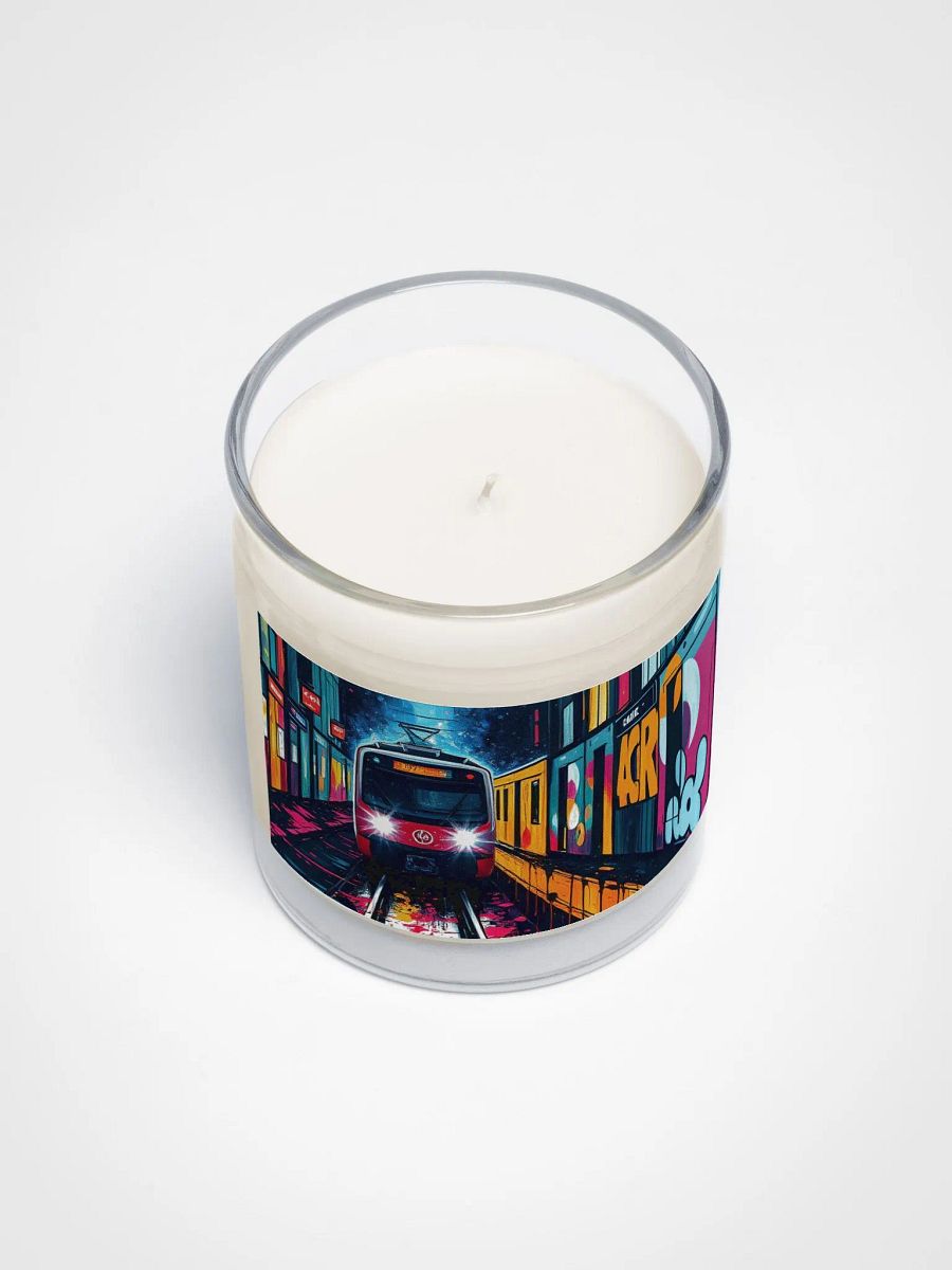 Brad Pitt and Bad Bunny do Bullet train, soy candle. slow burning with no residue, environmentally sustainable product image (3)