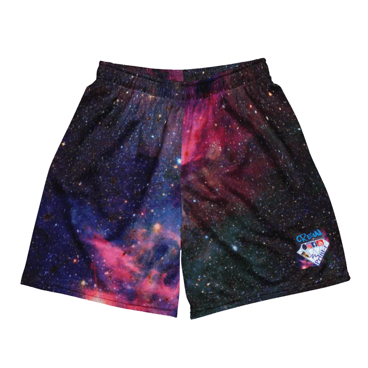 Shorts aus recyceltem Mesh mit Allover-Print, Unisex, Galaxy product image (2)