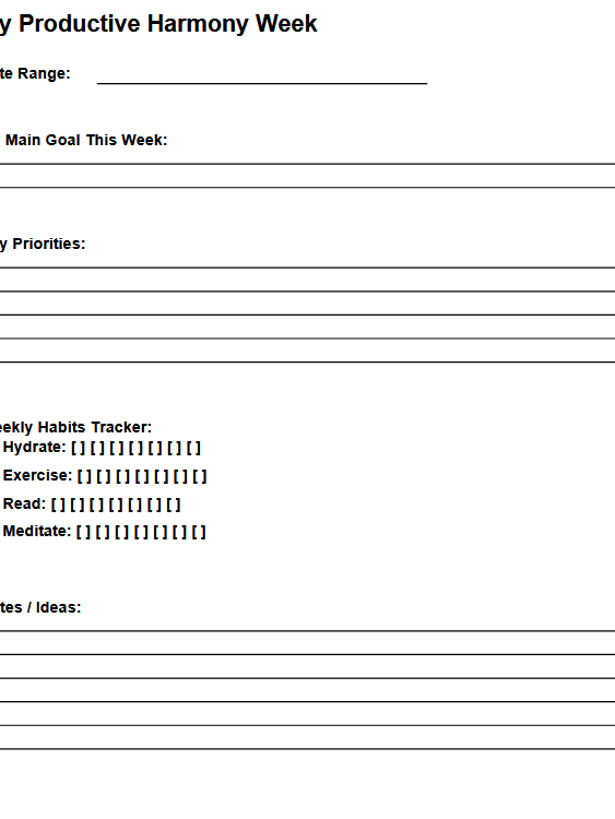Printable A4 Weekly Planner PDF | Daily Pages | Productivity & Wellness Planner | Undated Digital Download product image (3)