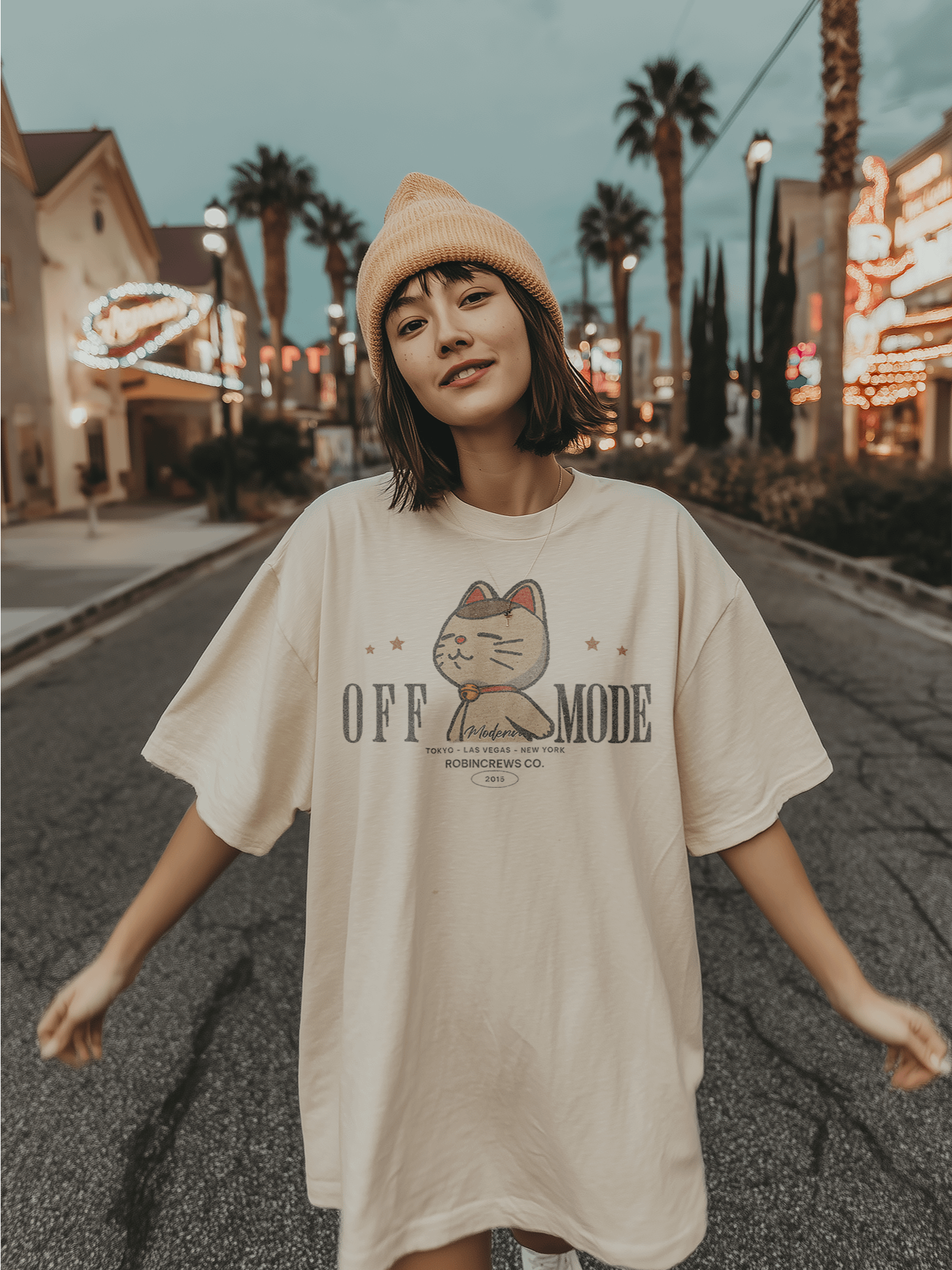 Off Mode Cat T Shirt Relaxed Graphic Tee product image (1)