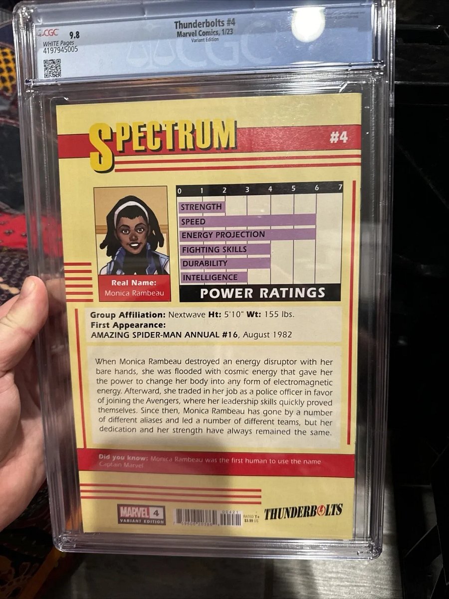 Thunderbolts #4 (Jan 2023) – 9.8 CGC – Spectrum (Monica Rambeau) – Stefano Caselli Trading Card Variant product image (2)