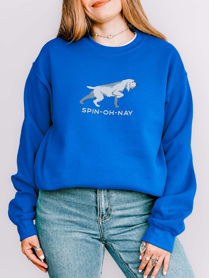 Spin-Oh-Nay Sweatshirt (Embroidered) of a Spinone Italiano(White) product image (2)