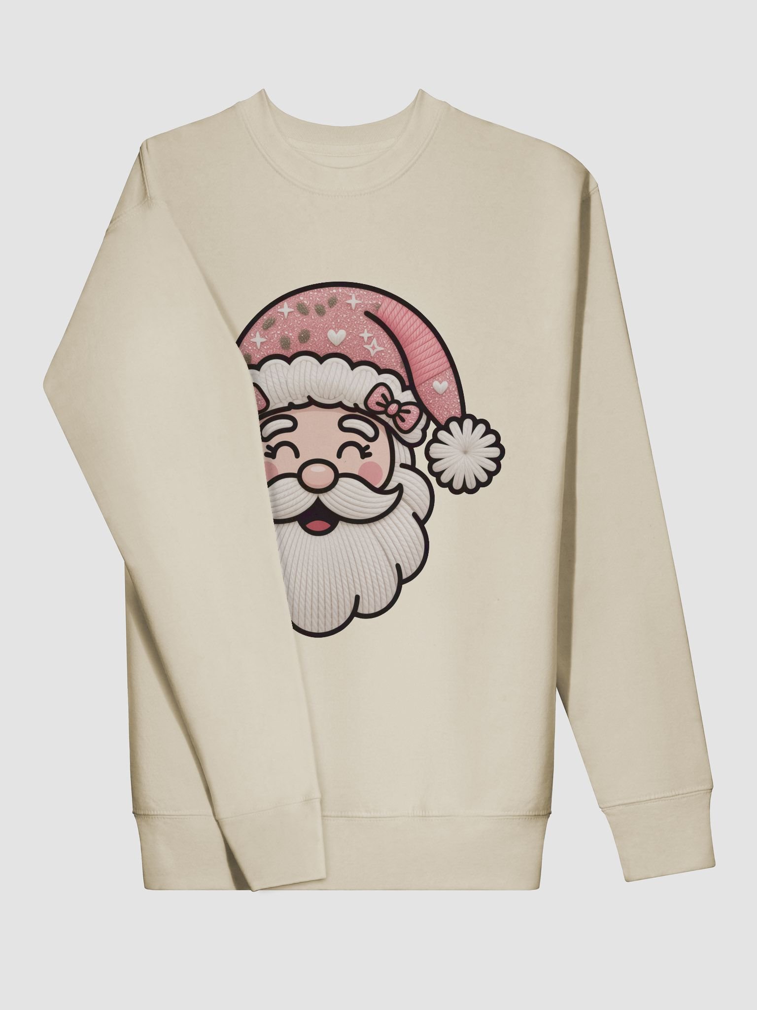 Cheerful Santa Heavyweight Cotton Sweatshirt | Classic Holiday Crewneck product image (3)