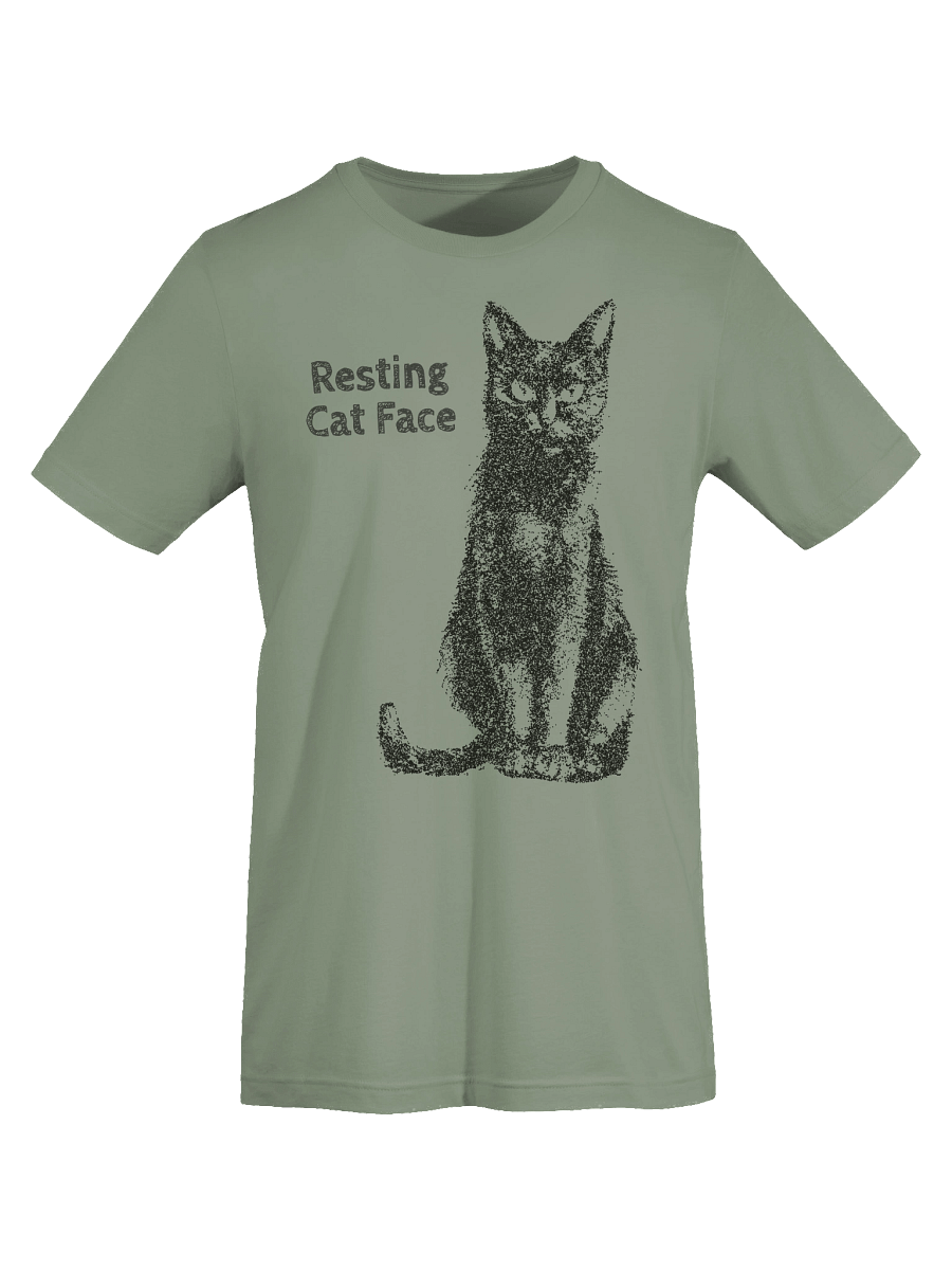 Resting Cat Face Distressed Print Graphic Tee product image (67)