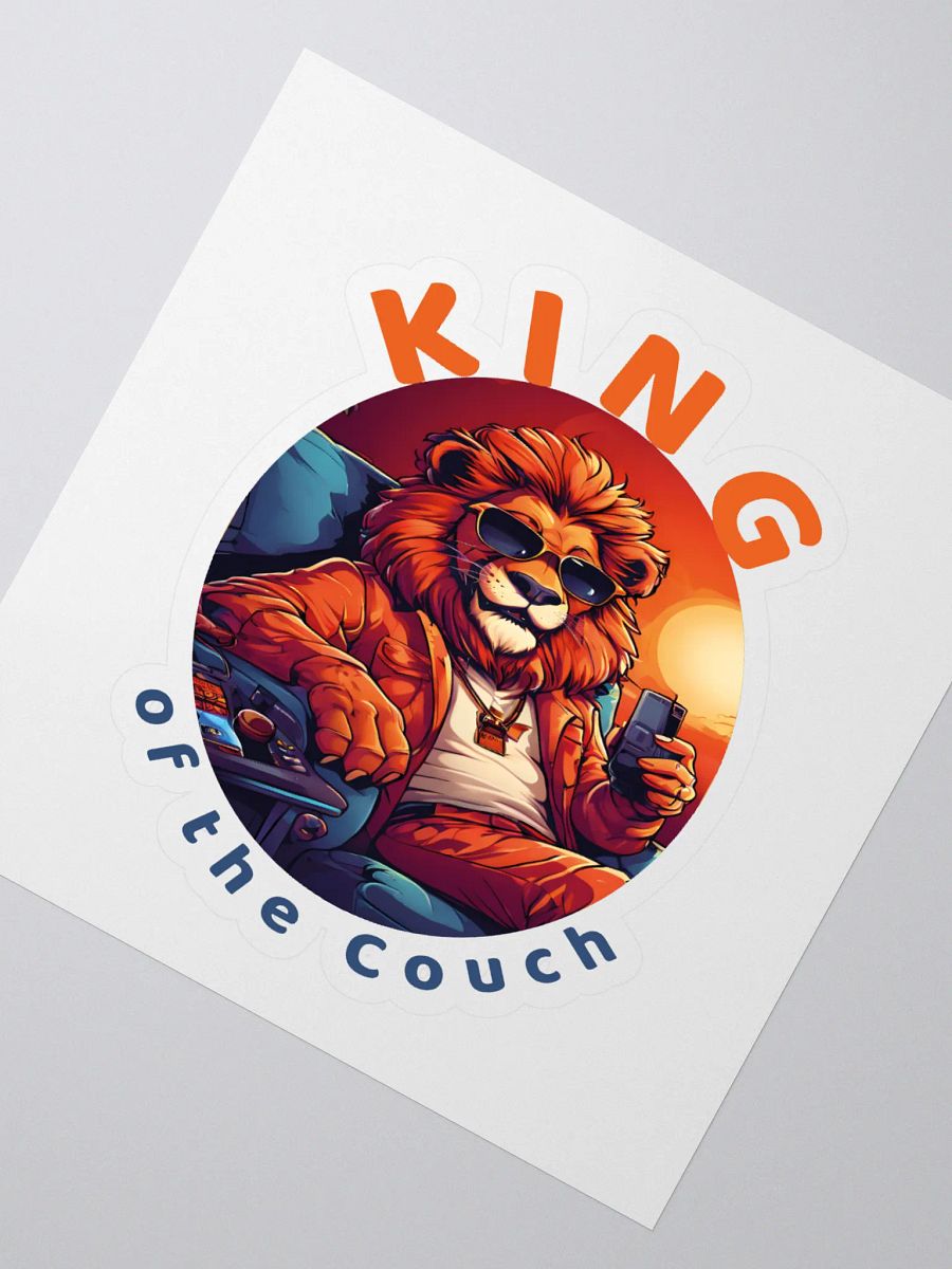 King of the Couch - Funny Stylish Cartoon Lion Kiss Cut Stickers product image (2)