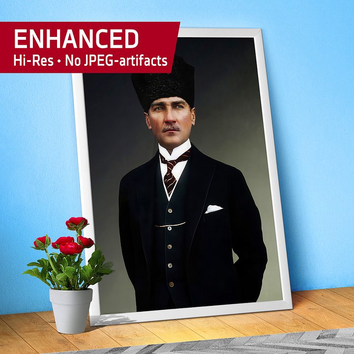 Mustafa Kemal Atatürk photo poster, 1930s — Turkish Leader wall art for office product image (1)