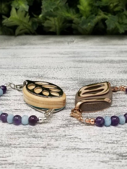 Inner Peace Bracelet | Amethyst & Aquamarine | Handmade Accessory for Bellabeat Leaf Urban & Ivy product image (2)