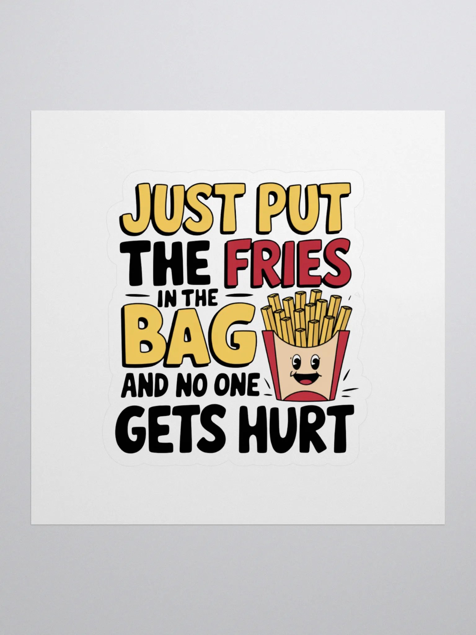 French Fries Hostage Kiss Cut Stickers product image (1)