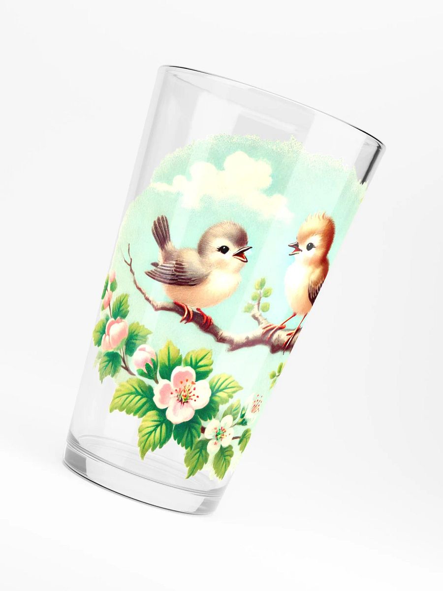 Whimsical Birds on a Tree Branch 16 oz Glass product image (6)