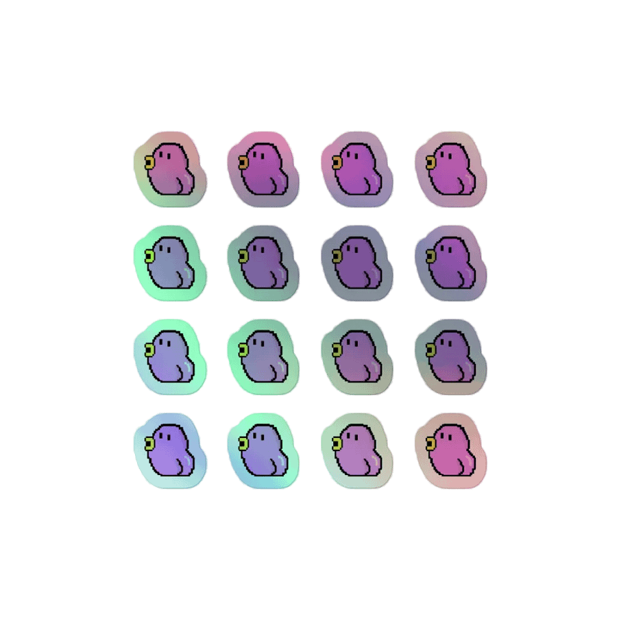 bum emote holographic stickers product image (1)