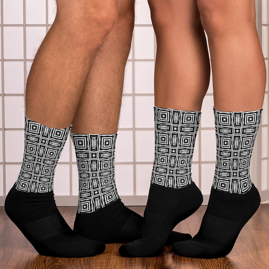 Abstract Monochrome Repeating Pattern Unisex Socks product image (11)