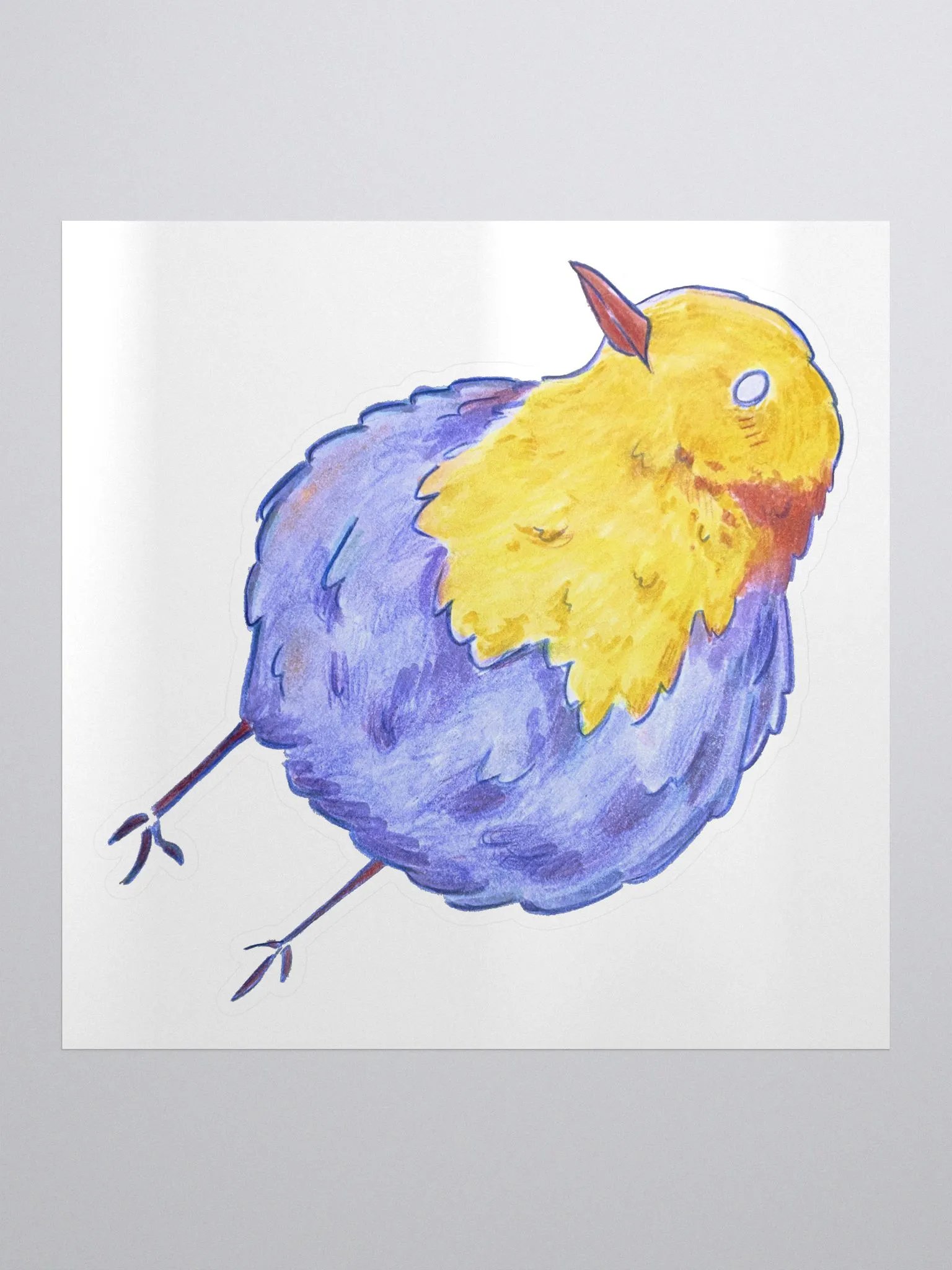 Round Birb Kiss-Cut Sticker product image (1)