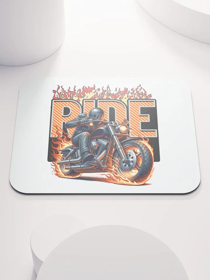 Rider Motorcycle Flaming Inferno Mouse Pad product image (1)
