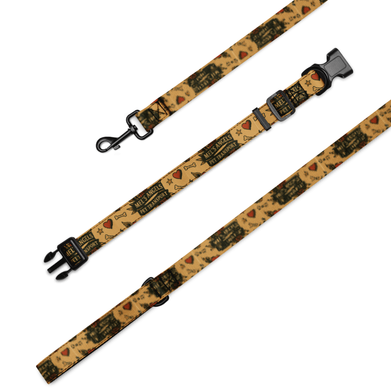 Mels Angels Pet Transport Dog Collar & Leash Set – Vintage Tattoo Flash Biker Style, Adjustable & Durable product image (10)