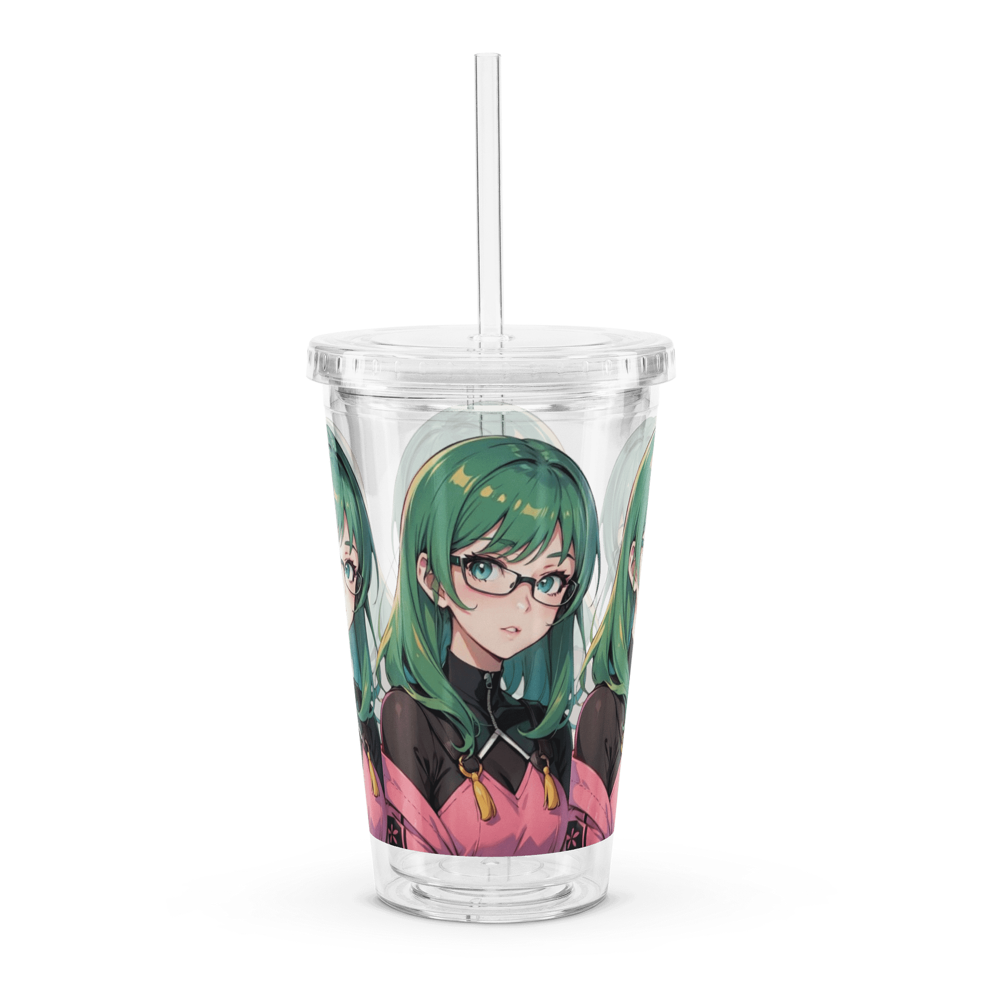 (Green WAIFU) K Clear Plastic Tumbler product image (1)