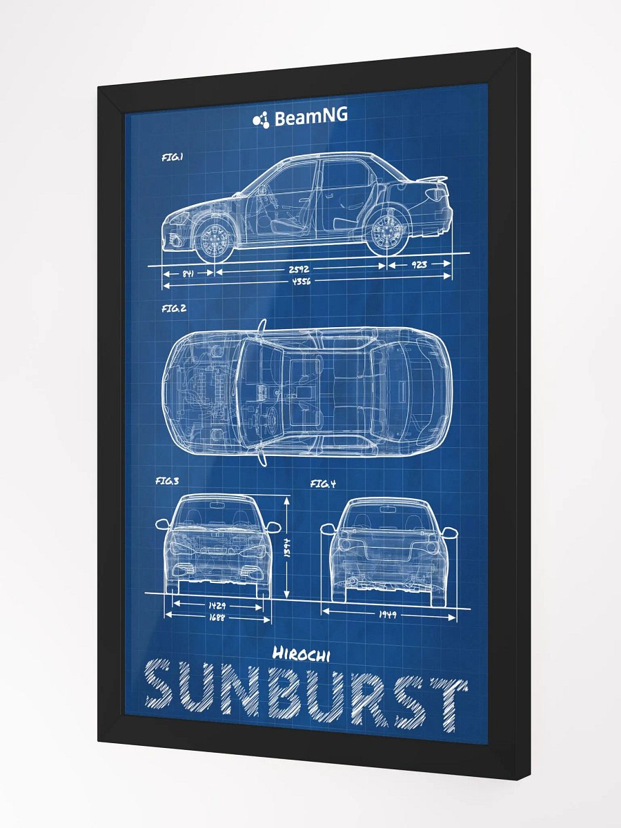 Framed Poster: Hirochi Sunburst Blueprint product image (3)